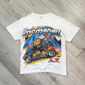 Rare 2007 Signed Paul McMahan #20 Sprint Car Racing Men's White T-Shirt - Small